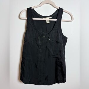 DIANE VON FURSTENBERG | 100% Cupro Black Sleeveless Tank